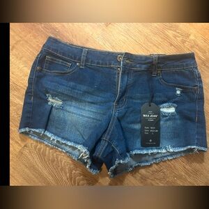 Woman’s denim blue shorts … wax jeans brand… size large navy